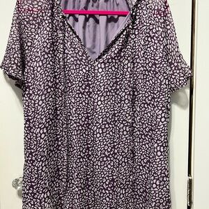 Purple Leopard Print Women's Top